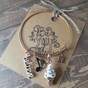 ICE Cream Cone Charm Adjustable Bangle